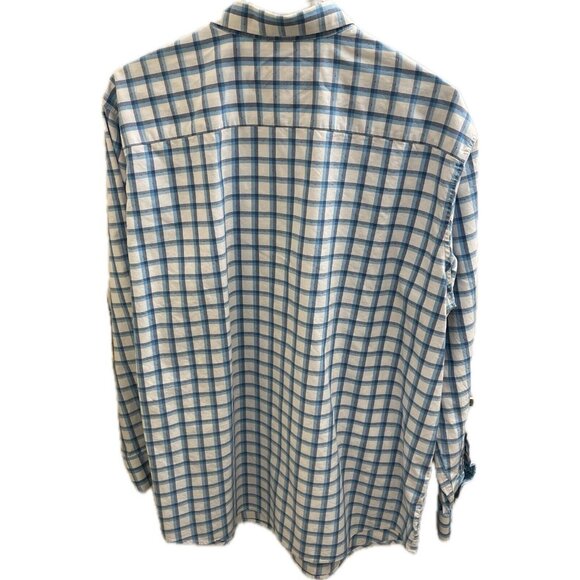 Robert Graham Mens Button Down Shirt White Blue Plaid W/Flip Up Cuff Design 1xl - Picture 2 of 10